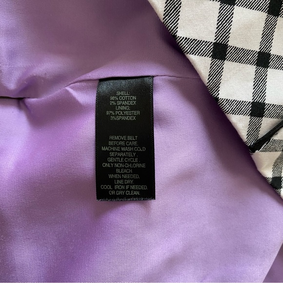 White House Black Market Black and White Plaid Back Cut Out Corset Tank Top - Picture 9 of 10